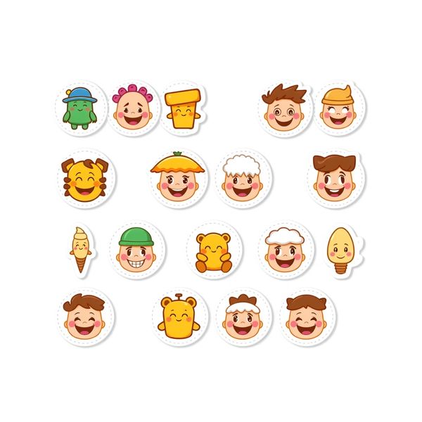 Arkusz naklejek — uśmiechnięte płatki