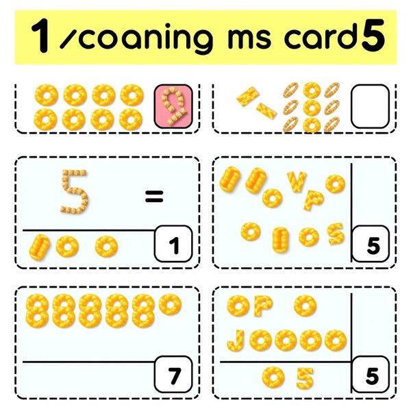 Karty do liczenia — płatki 1–5