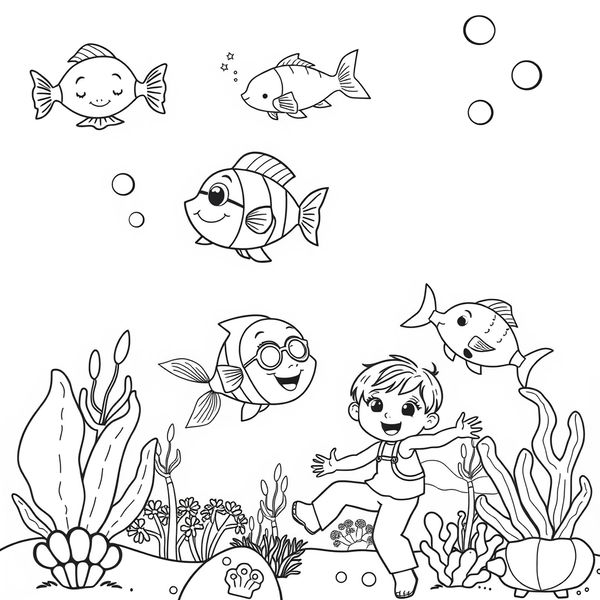 Kolorowanka — rybki i rafa