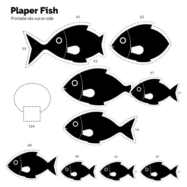 Szablon papierowej rybki — do wycięcia