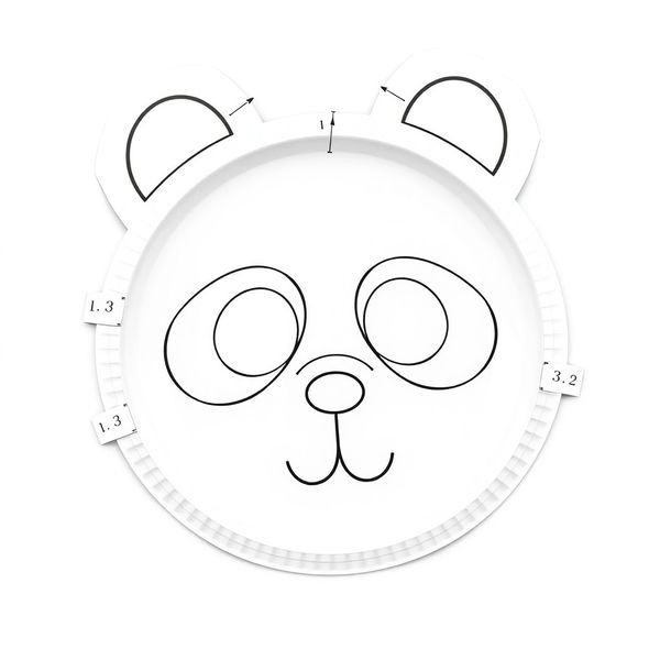 Szablon maski pandy z papierowego talerzyka