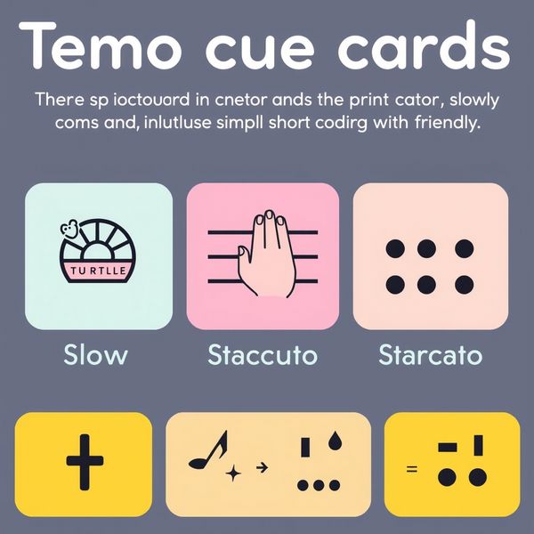 Karty sygnałów tempa — wolno / szybko / staccato