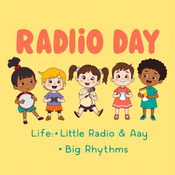 Plakat zajęć - Dzień Radia — Małe Radio, Wielkie Rytmy