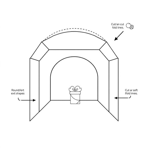 Szablon tunelu kartonowego — wytnij i złoż