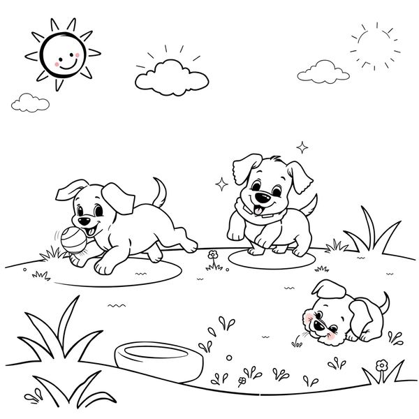 Kolorowanka — wesoły psiak