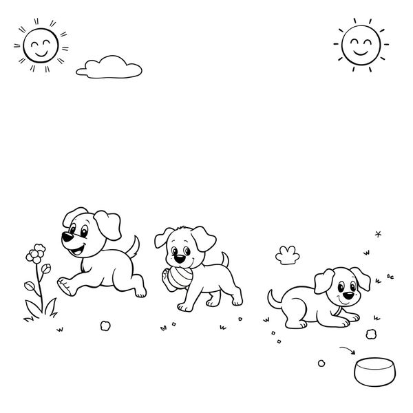 Kolorowanka — wesoły psiak