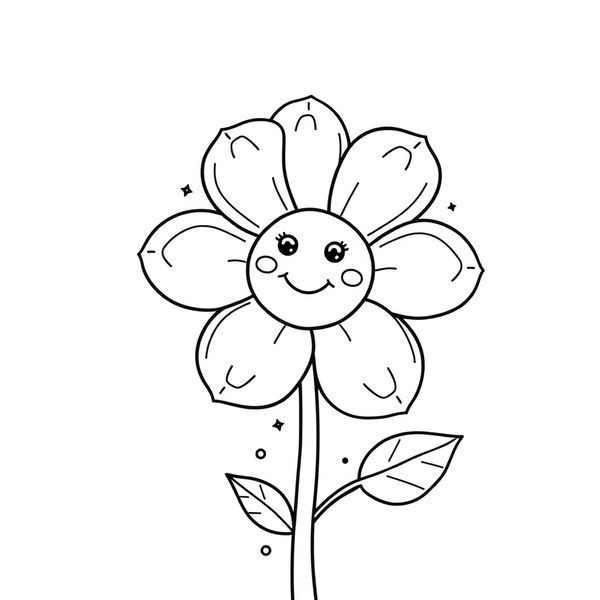 Kolorowanka: Kwiat na patyczku