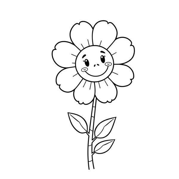 Kolorowanka: Kwiat na patyczku
