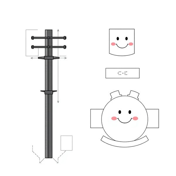 Szablon słupów energetycznych do złożenia (Template)