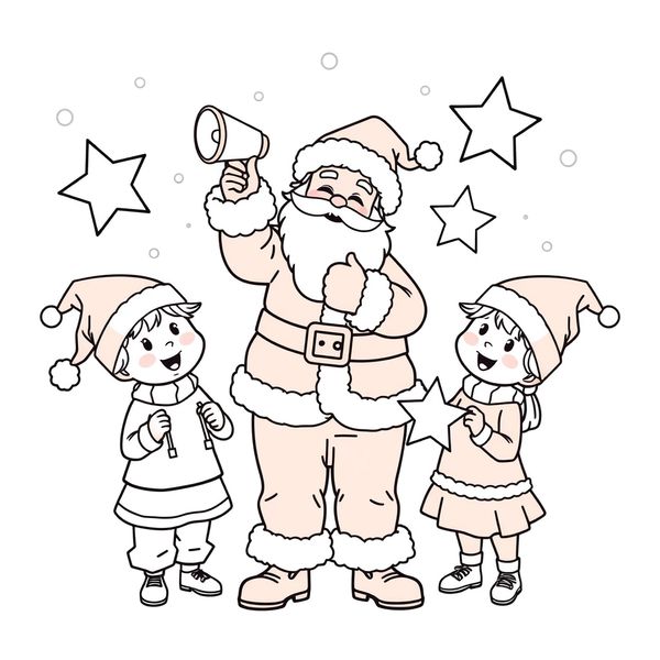 Kolorowanka: Mikołaj z dzwoneczkiem