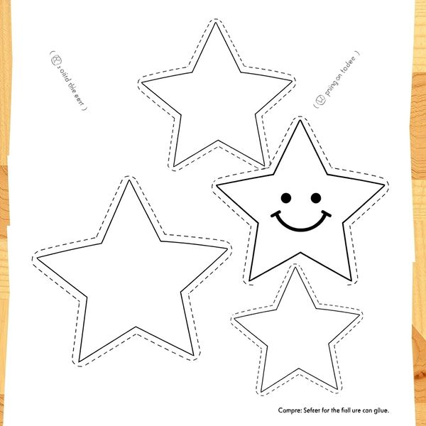 Szablon papierowej gwiazdki — prezencik