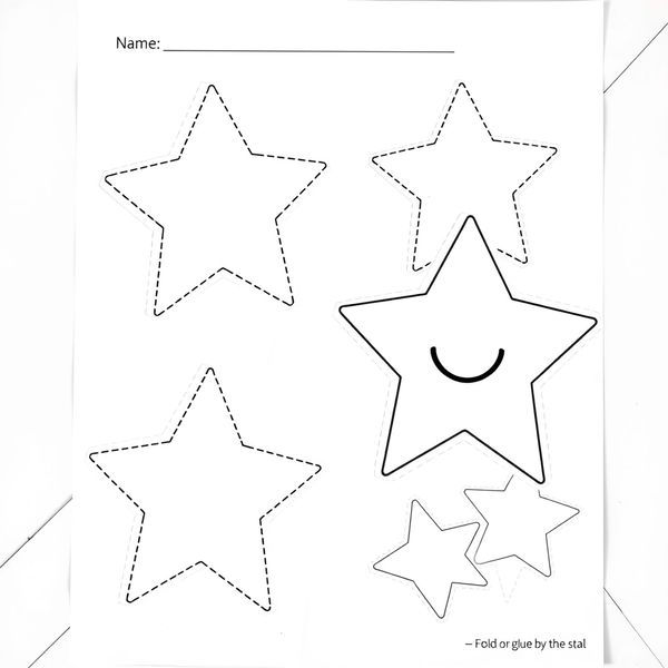 Szablon papierowej gwiazdki — prezencik