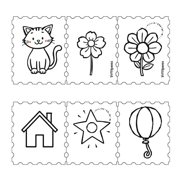 Kolorowanka — zestaw znaczków