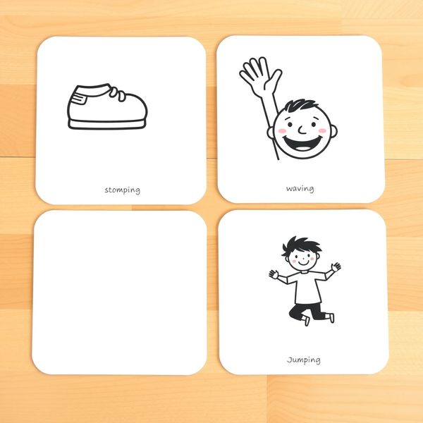 Karty obrazkowe do zabawy na podłodze (strony przewracamy)