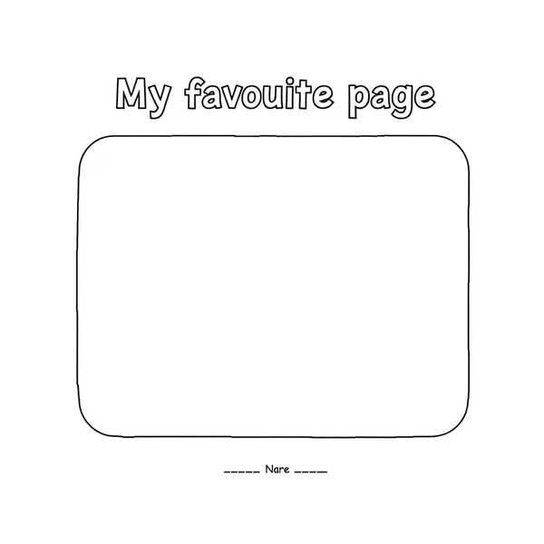 Szablon: 'Moja ulubiona strona' — ramka do kolorowania