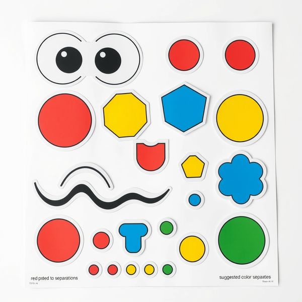 Arkusz naklejek: oczka, kółka i fale