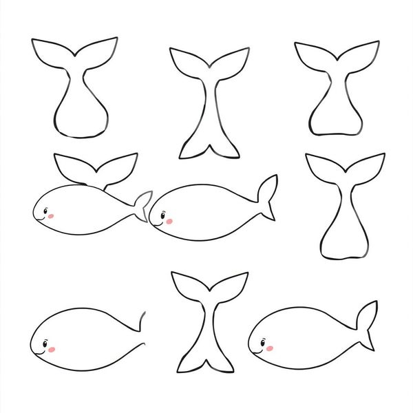 Szablony ogonków i płetw