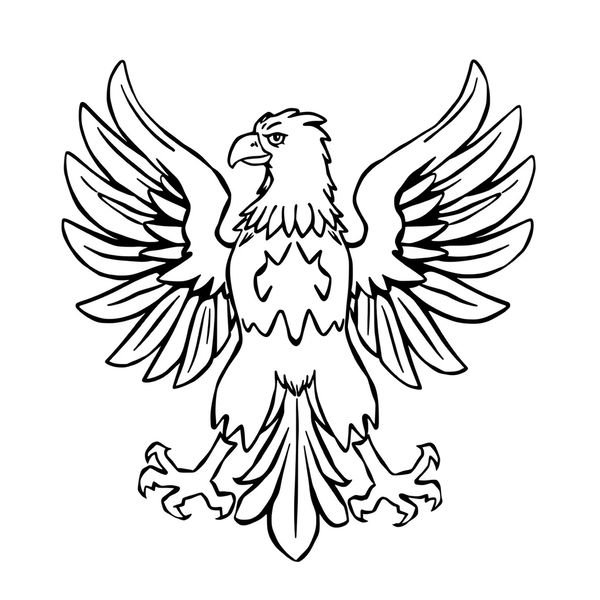 Prosta kolorowanka: stylizowany orzeł dla dzieci