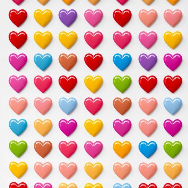 Arkusz naklejek: kolorowe serduszka