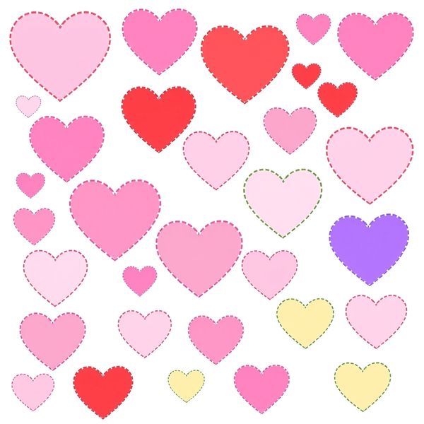 Szablon: papierowe serduszka do wycięcia