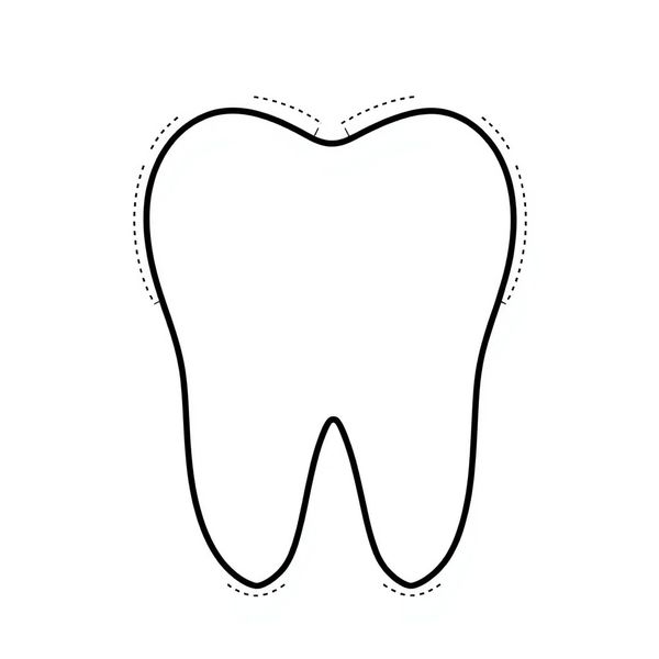 Szablon dużego zęba do wycięcia