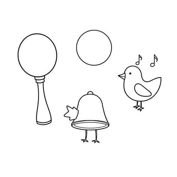 Strona kolorowanka — instrumenty i nutki