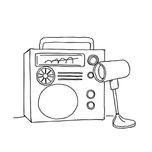 Strona kolorowanka — radio i mikrofon