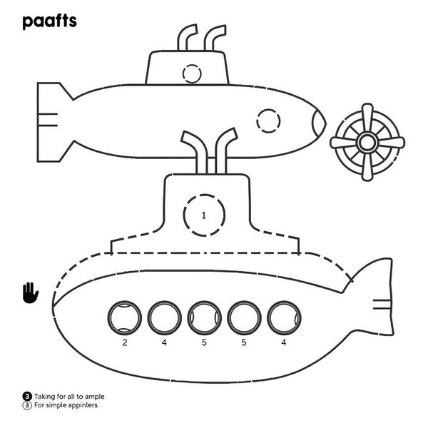 Szablon łodzi podwodnej do wycięcia