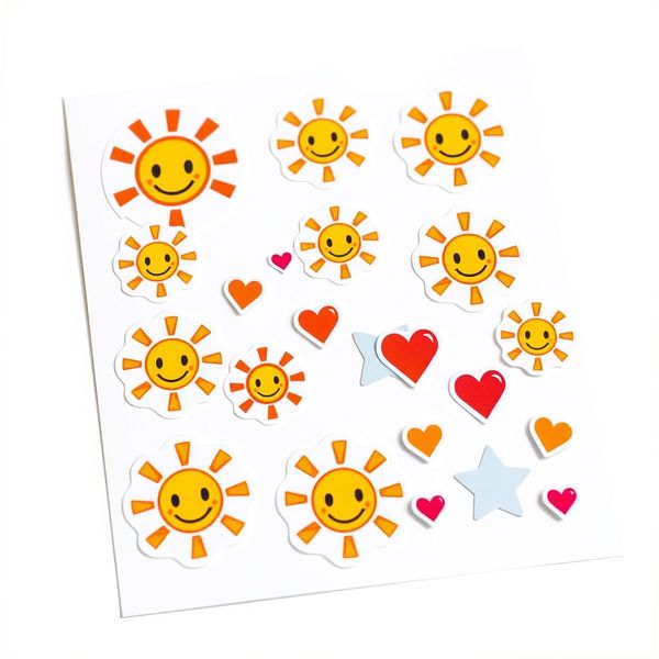 Arkusz naklejek — promyki i buźki