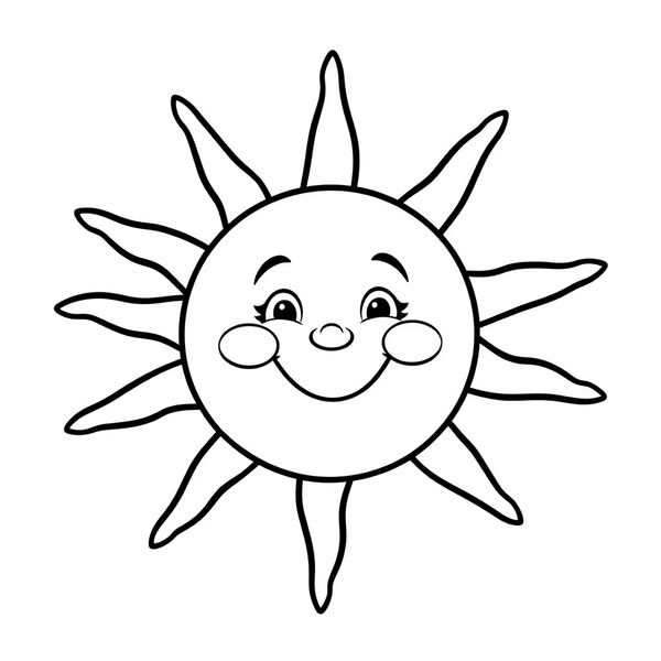 Kolorowanka — słońce z buźką