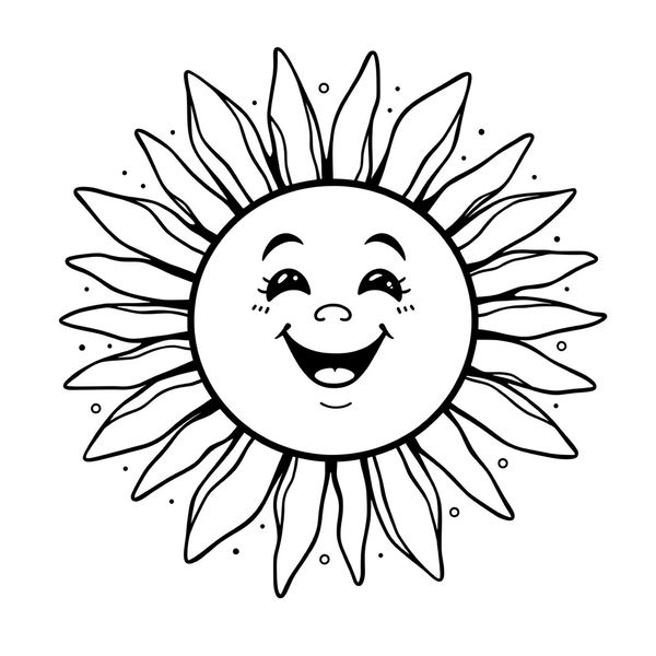 Kolorowanka — słońce z buźką