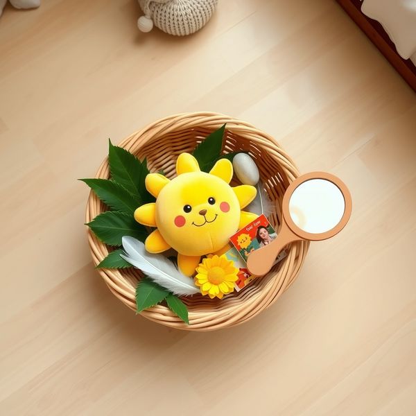 Słoneczny koszyk — aranżacja materiałów