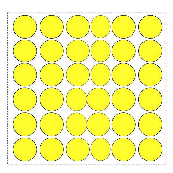 Żółte papierowe krążki — szablon do wycięcia