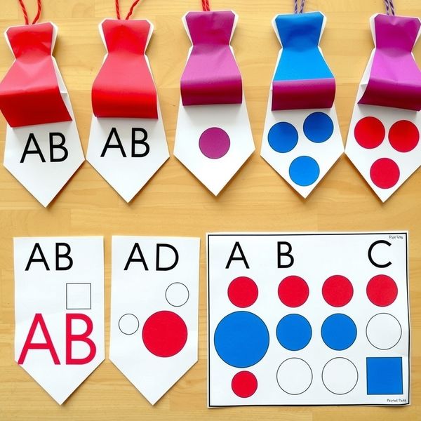 Wzory na krawatach — przykłady AB i ABC