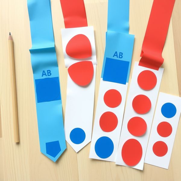 Wzory na krawatach — przykłady AB i ABC