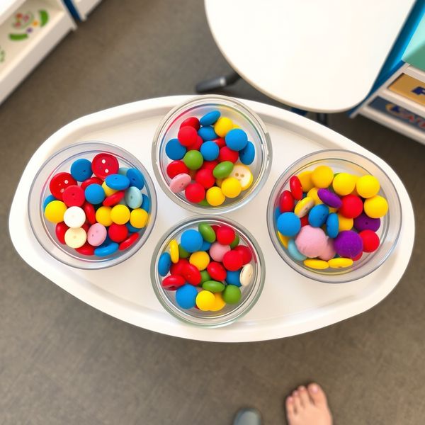 Miseczki do sortowania z guzikami