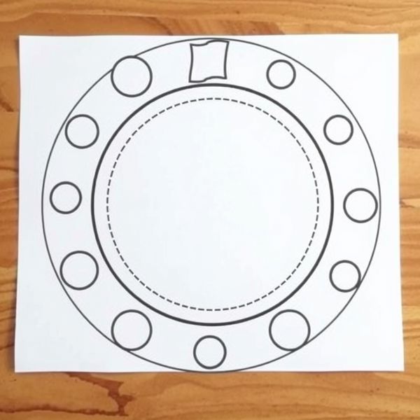 Szablon: okrąg pizzy do wycięcia (A4)