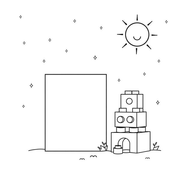 Kolorowanka — Duży klocek i wieża