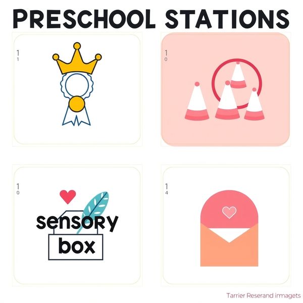 Karty stacji A–D (znaki i ikony)