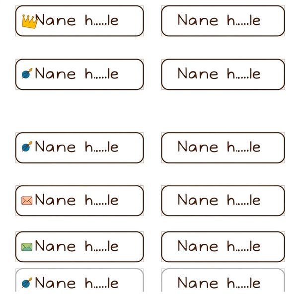 Naklejki/etykiety z imionami (do druku)