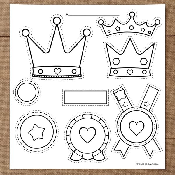Szablony koron i medali (do wycięcia)