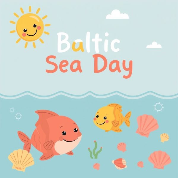 Plakat 'Dzień Morza Bałtyckiego' — kolorowa ilustracja dla przedszkola