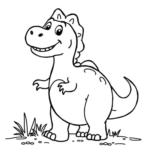 Kolorowanka: Duży prosty dinozaur do paluszkowego malowania
