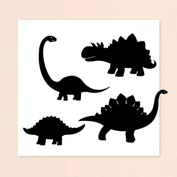 Szablony dinozaurów do stemplowania (kontury)