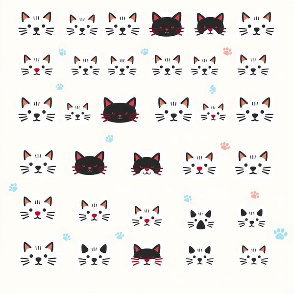 Naklejki na twarz — wzory kocie