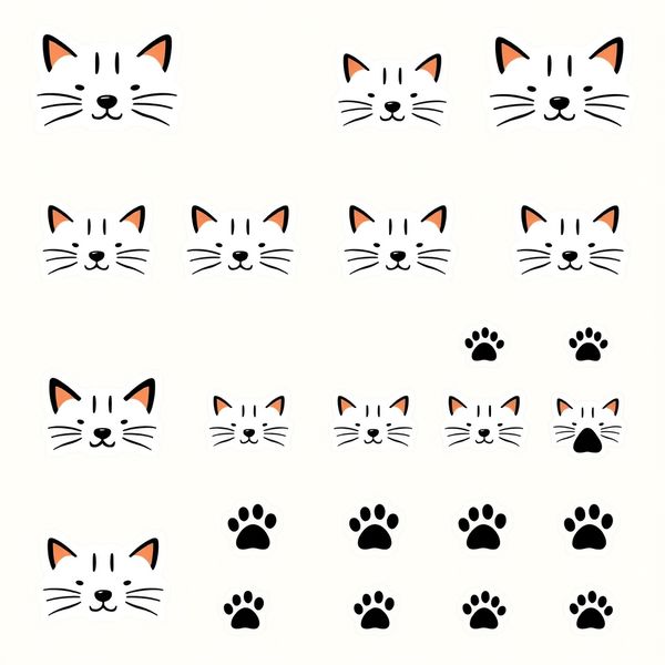 Naklejki na twarz — wzory kocie