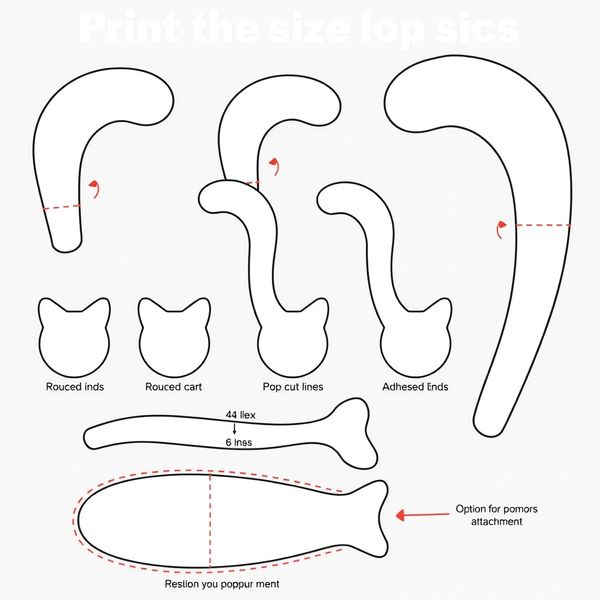 Ogonek kota — szablon do przyczepienia