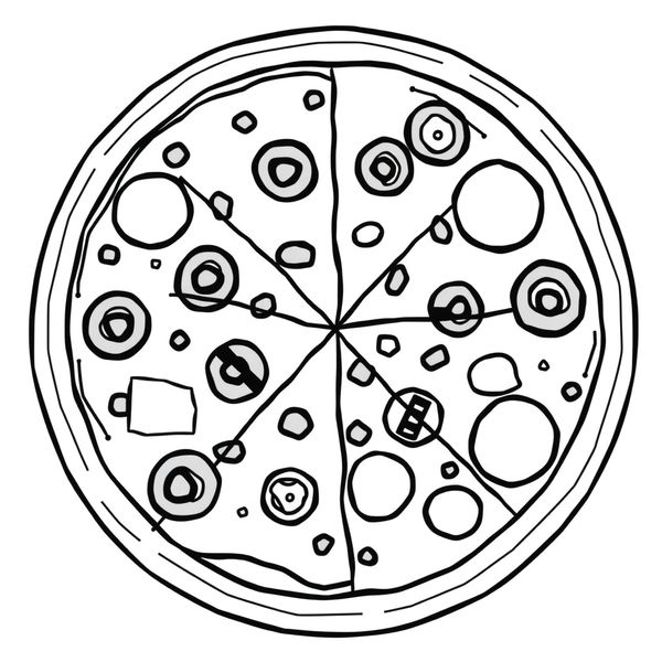 Kolorowanka: pizza do kolorowania