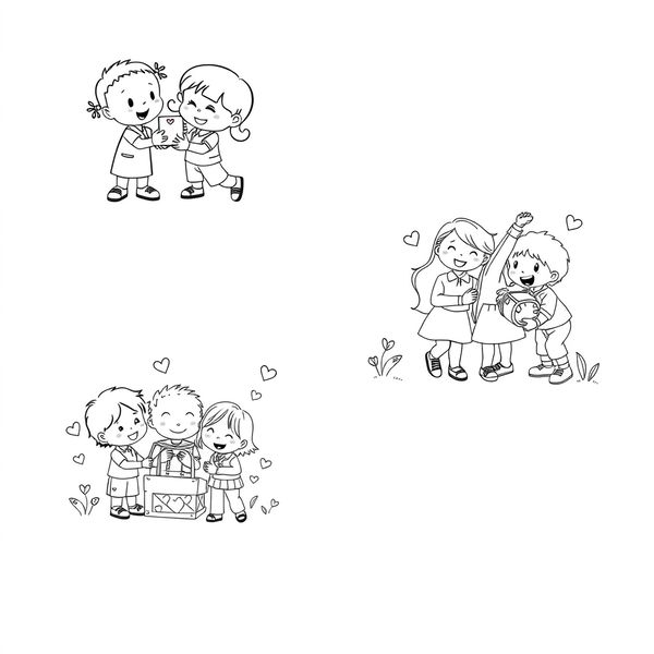 Kolorowanka: Uśmiechowe scenki