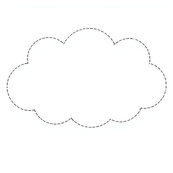 Kartka w kształcie chmurki — szablon do wycięcia